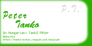 peter tanko business card